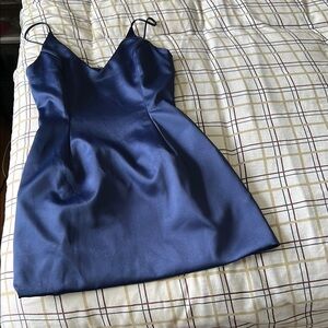 Elegant Blue Satin Dress